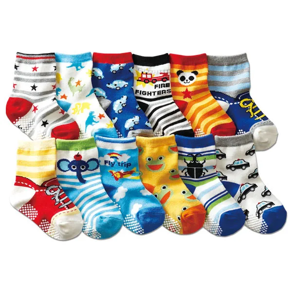 12 пара/лот, носки для маленьких мальчиков и девочек, разноцветные нескользящие носки унисекс с рисунком для малышей носки для младенцев подарки для малышей возрастом до 3 лет - Цвет: TWS0001