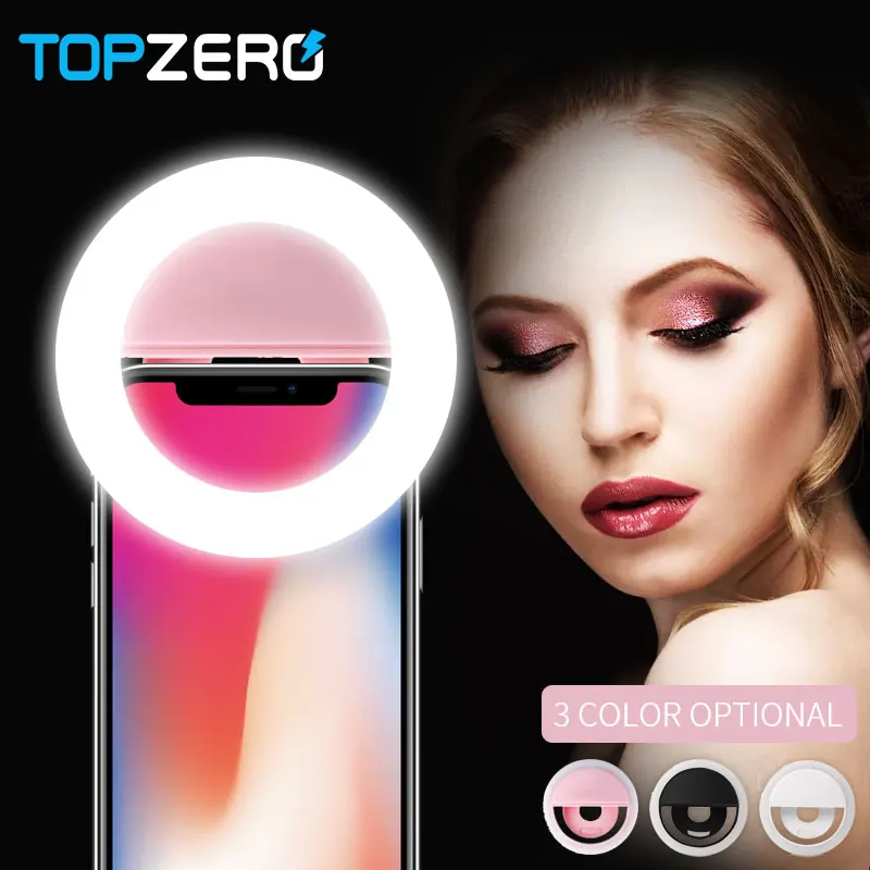 TOPZERO USB Зарядка светодиодная селфи кольцевая лампа для Iphone дополнительное