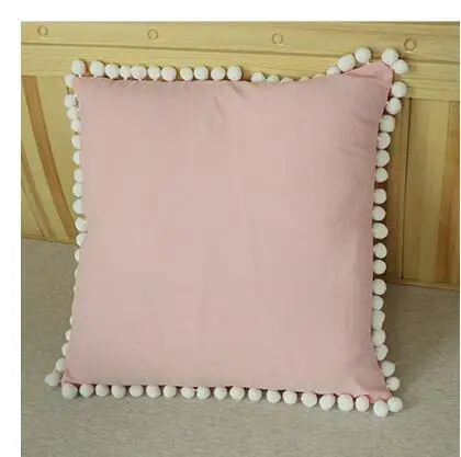 Новинка Kawaii квадратная подушка подушки для дома и сада супер мягкая подушка с помпоном домашний текстиль Almofadas украшение - Цвет: 1