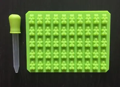 DIY 1 комплект 50 полости силиконовые клейкий медведь шоколадная форма конфеты производитель льда желейные формы кухонные Кондитерские инструменты форма для выпечки - Цвет: Green