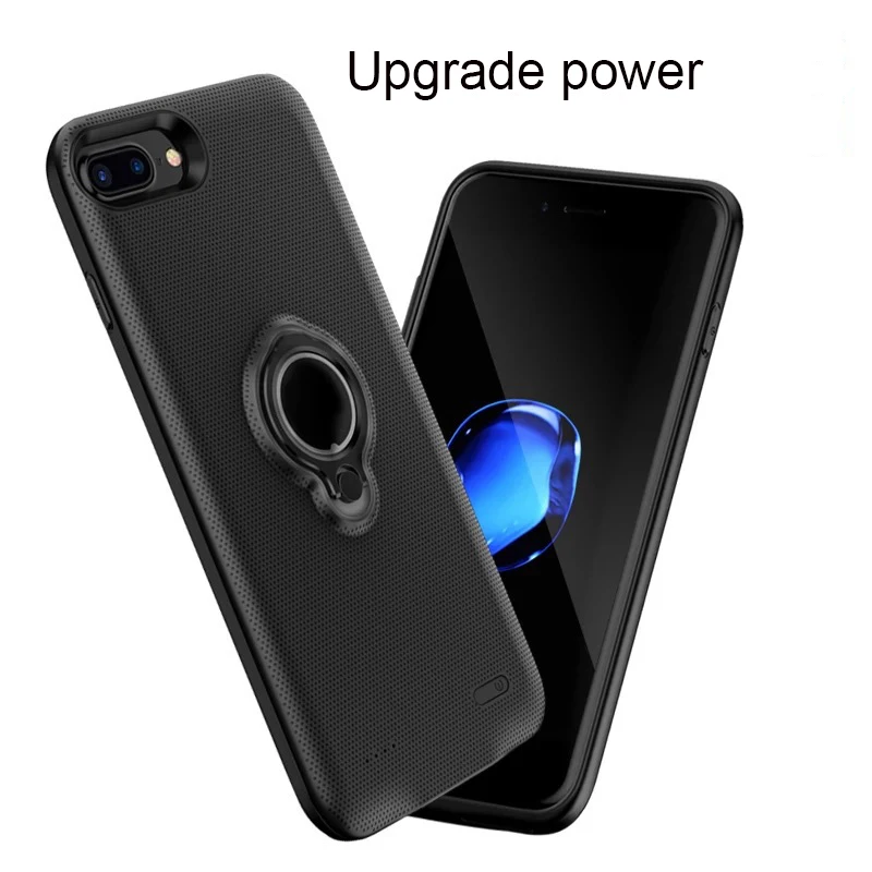 5000/7000mah power case battery charger protector phone Finger ring Smart Support cover for iphone 7 8plus