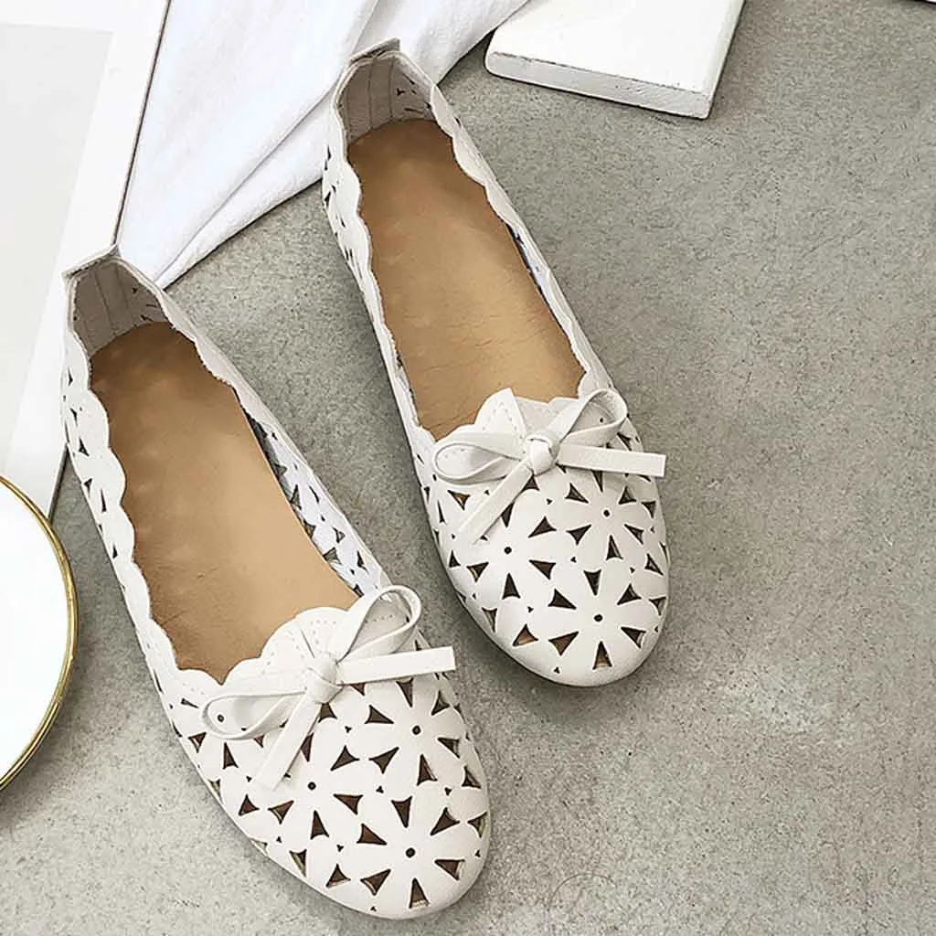 YOUYEDIAN Big size spring women flats shoes women leather flats ladies shoes female cutout slip on flat loafers Women Shoes#g40