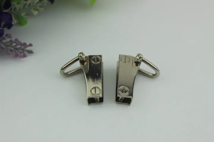 2 шт/4 шт металлический зажим для ключей Висячие боковые пряжки-Крючки винтовые фитинги Diy швейная сумка ремень кожаный фурнитура - Цвет: Nickel