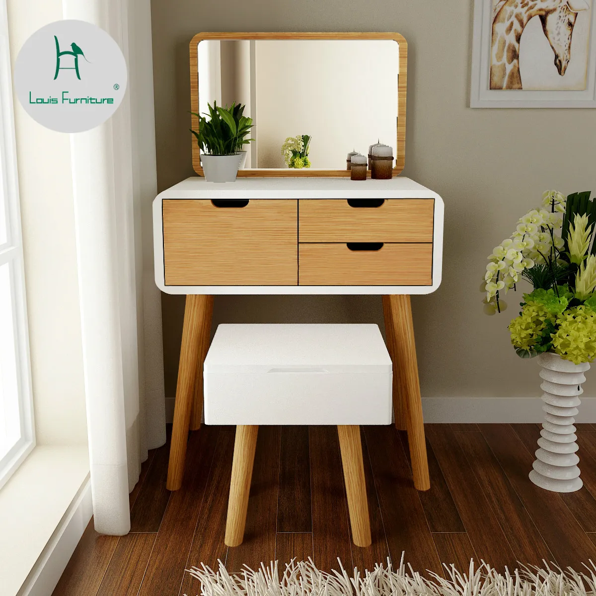 Louis Fashion Dressers Bedroom Modern Minimalist Solid Wood Nordic