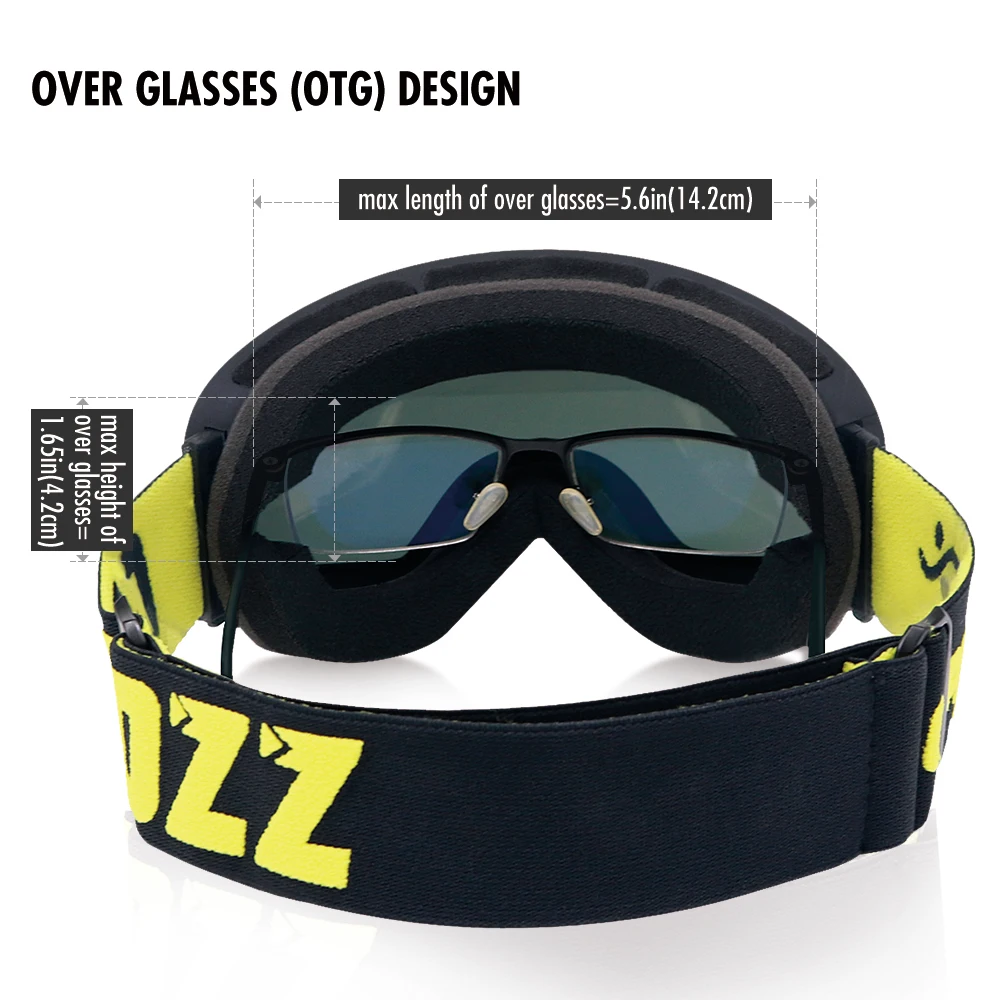 COPOZZ marca gafas de esquí de las mujeres de los hombres Snowboard gafas de esquí UV400 protección nieve esquí gafas Anti-niebla de esquí máscara