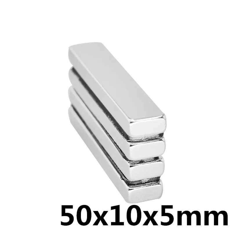 

1pcs Grade N35 Neodymium Magnet Super Strong NdFeB Square Magnet Nickel Plated Industrial Rare Earth Magnets 50*10*5mm Mayitr