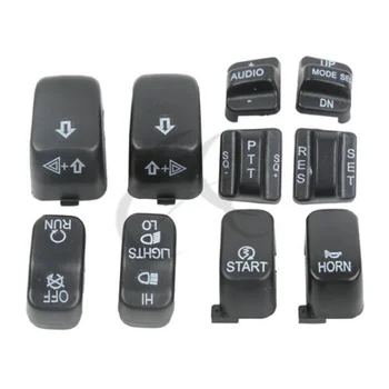 

Motorcycle Black Chrome Hand Control Switch Housing Buttons Caps For Harley Touring Road Electra Street Glide FLHX 96-13 12 New