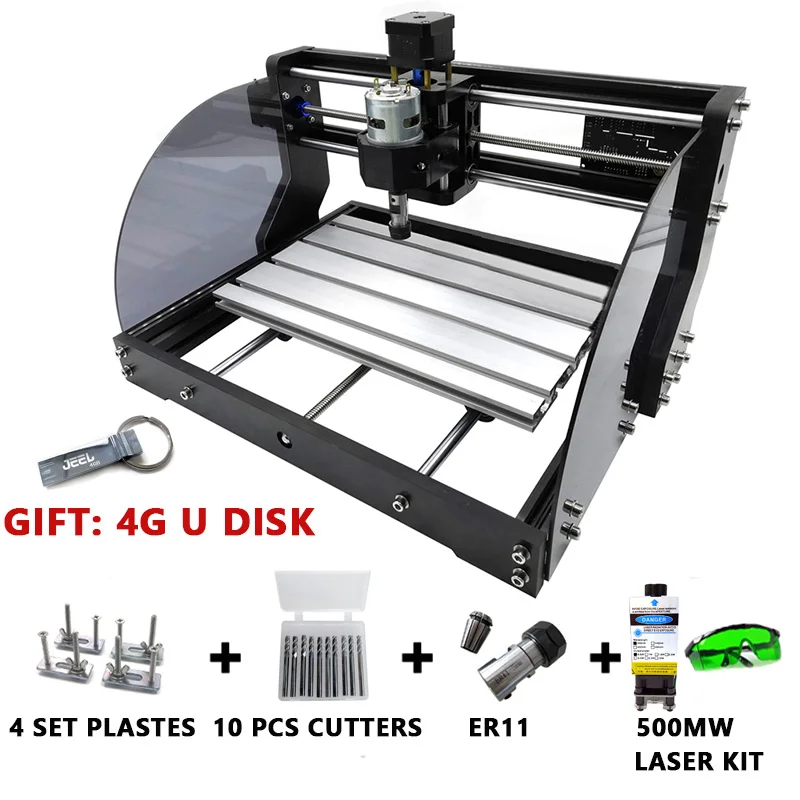 CNC 3018 Pro Max лазерный гравер GRBL DIY лазерный гравировальный станок 3 оси pcb фрезерный станок древесины маршрутизатор обновления 3018pro в автономном режиме - Цвет: with 0.5W