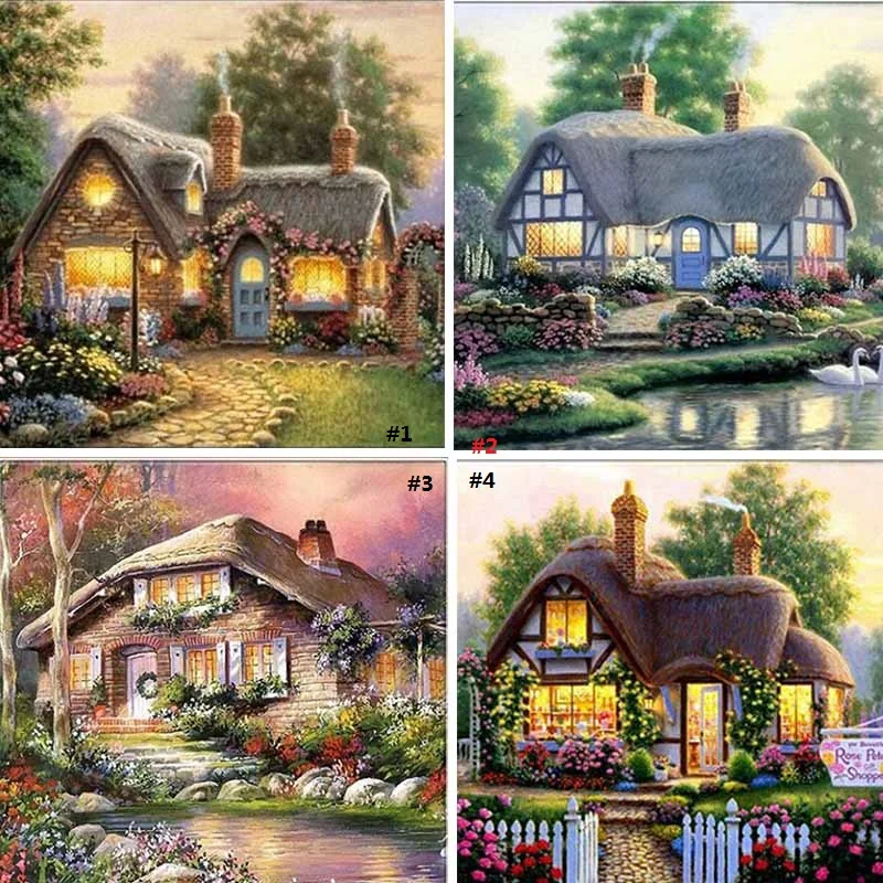 30x30cm Full Area Cartoon Diamond Needlework Paintings Cabin Diy