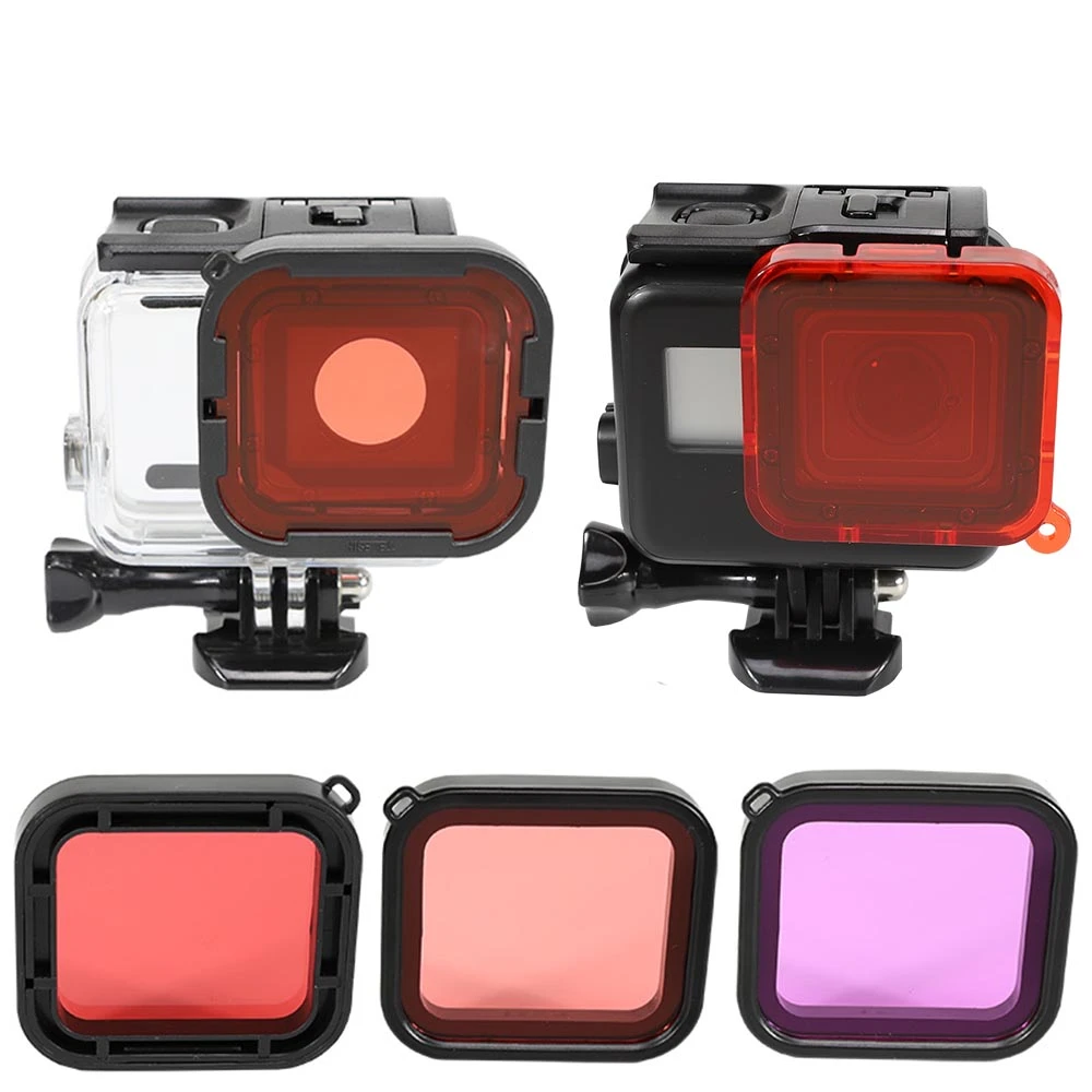 Kit de filtros para cámara GoPro HERO 5, 6, 7, Color rojo, Magenta, Snorkel, funda accesorios de para videocámara deportiva| - AliExpress