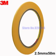 3M244 термостойкая маскирующая лента для автомобильной окраски автомобиля Refinish и электронная Защитная маскировка 2,5 мм x 50 м