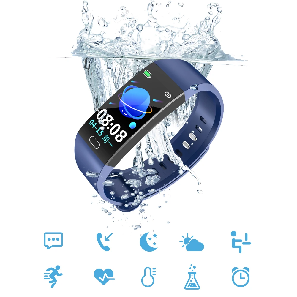 

Smart Watch Color Screen Sports Bracelet Heart Rate Running Walking Tracker Wristband IP67 Waterproof Pedometer For IOS Android