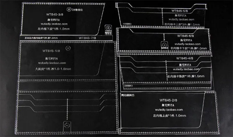 WUTA 845 кожа ремесленный шаблон акриловый узор Длинный кошелек режущая модель для начинающих DIY ручной работы простой клатч длинный кошелек