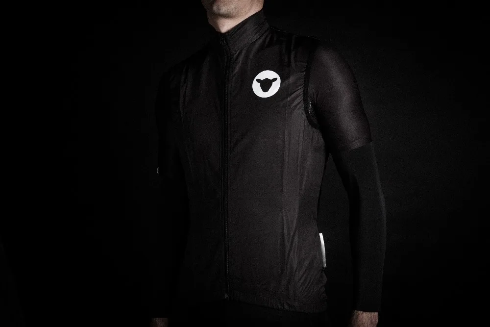 

2019 New lightweight Men's cycling vest windproof gilet all season need one easy to carry orange and black color