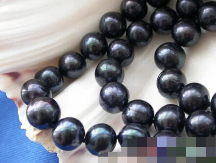 

01264 3row black ROUND FRESHWATER CULTURED PEARL BRACELET LAPIS