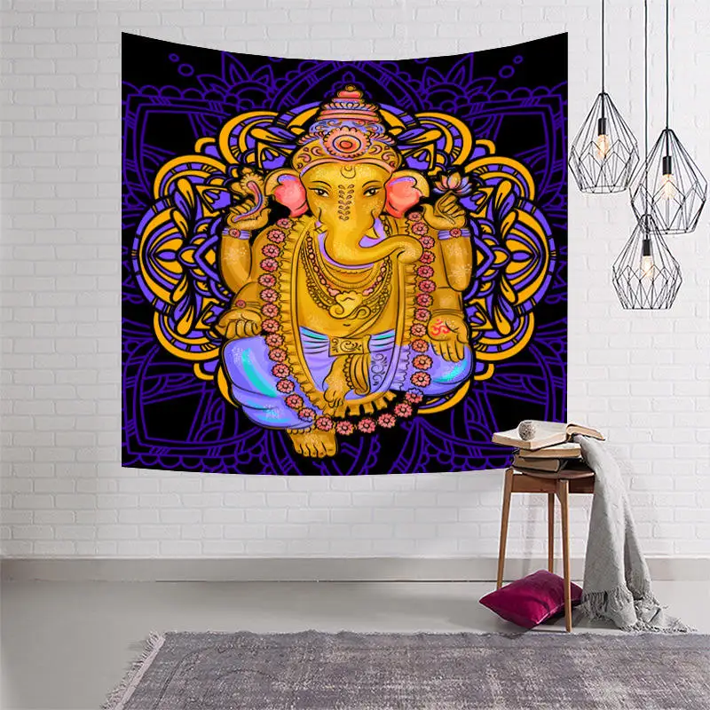 

Psychedelic Tapestry Mandala Wall Hanging Hippie Bedspread Blanket Rectangular Sleeping Pad Witchcraft Yoga Mat Home Decor