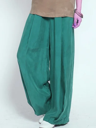 

In the summer of 2017 product release, the original design loose big yards silk leisure wide leg pants