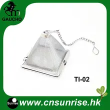 100 шт./лот многоразовые Чай Сетки Сита с цепочкой форма башни Нержавеющая сталь Чай принадлежности, ложки-ситечки Лидер продаж TI-02