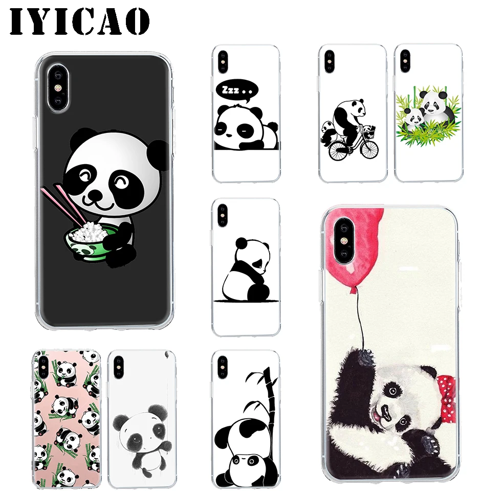 IYICAO милый китайский панда жесткий чехол для iPhone 4 4S 5 5S Se 6 7plus 8 8Plus X XS MAX XR 6s Plus 11 pro max |