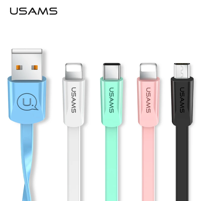 USAMS USB Cable Type C Cable Micro USB Cable for Samsung Xiaomi Huawei LG,Charging USB Cable for iPhone 8 7 6 6S puls 5 5S SE