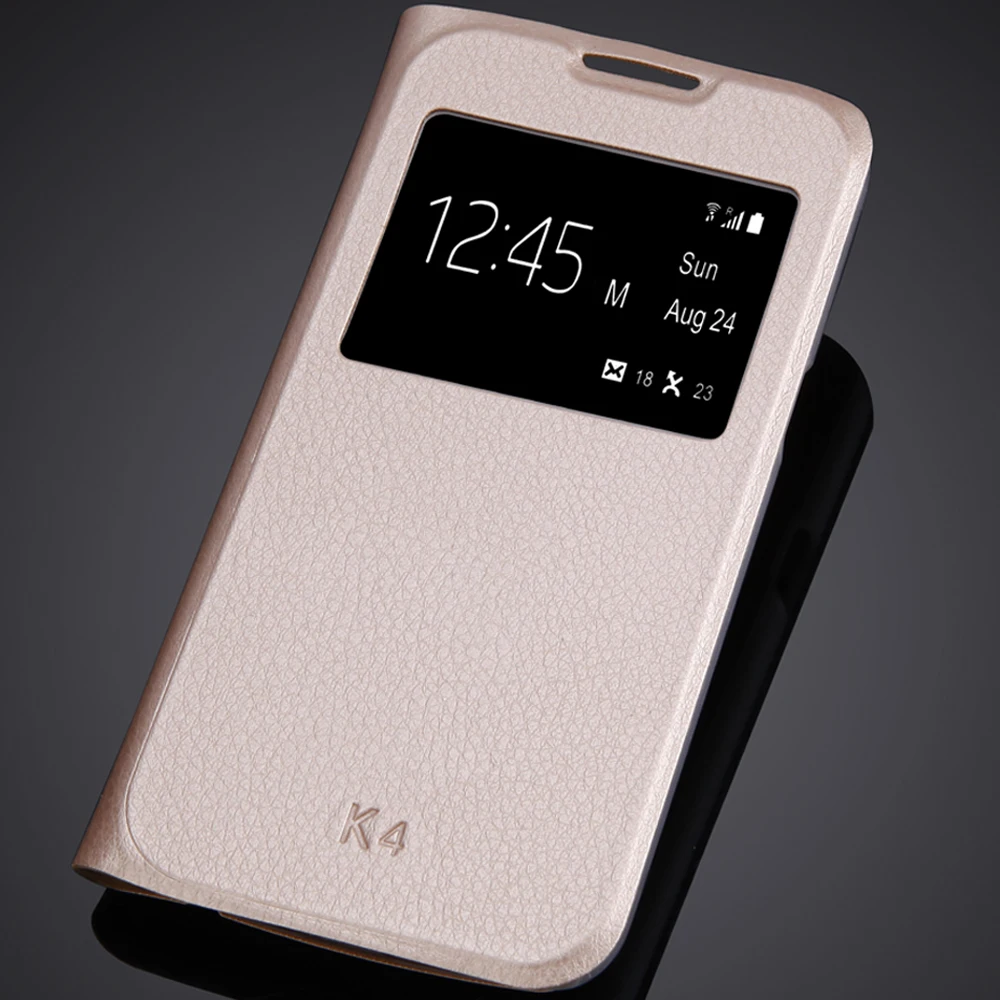 Роскошный чехол-книжка с окошком для LG K4 K120e K130e K121 LGK4 Lte 4 5 дюйма защитный