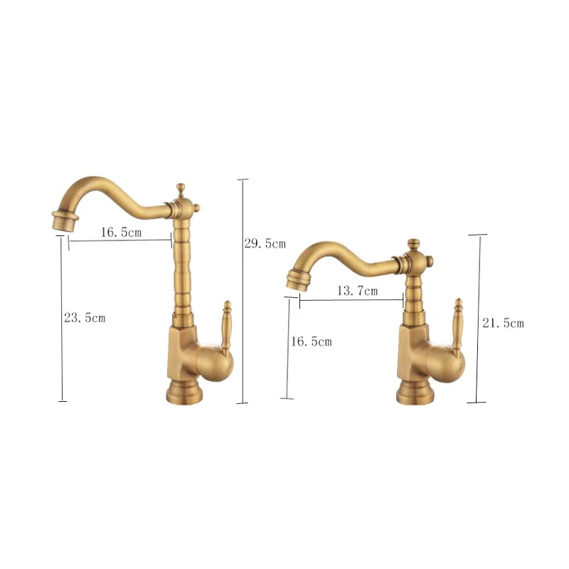 

Bronze Color Brass Material Deck Mounted Cold & Hot Water of Tall and Short Wash Basin Tap