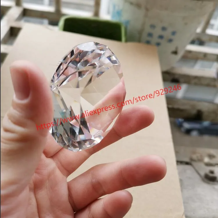 1pc/lot 60mm large clear glass crystal rhinestone pointback for display showroom decoration round stone pendulum shiny products