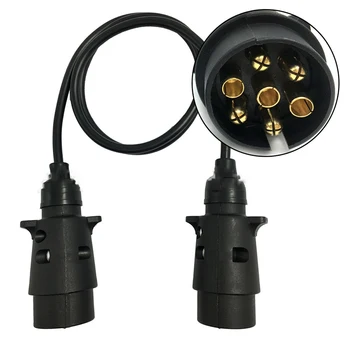 

New Arrival 12V Trailer 7 Pins Plug Cable Adapter Wiring Connector Signal Light Round Tester Plug Socket Car Accessories Black