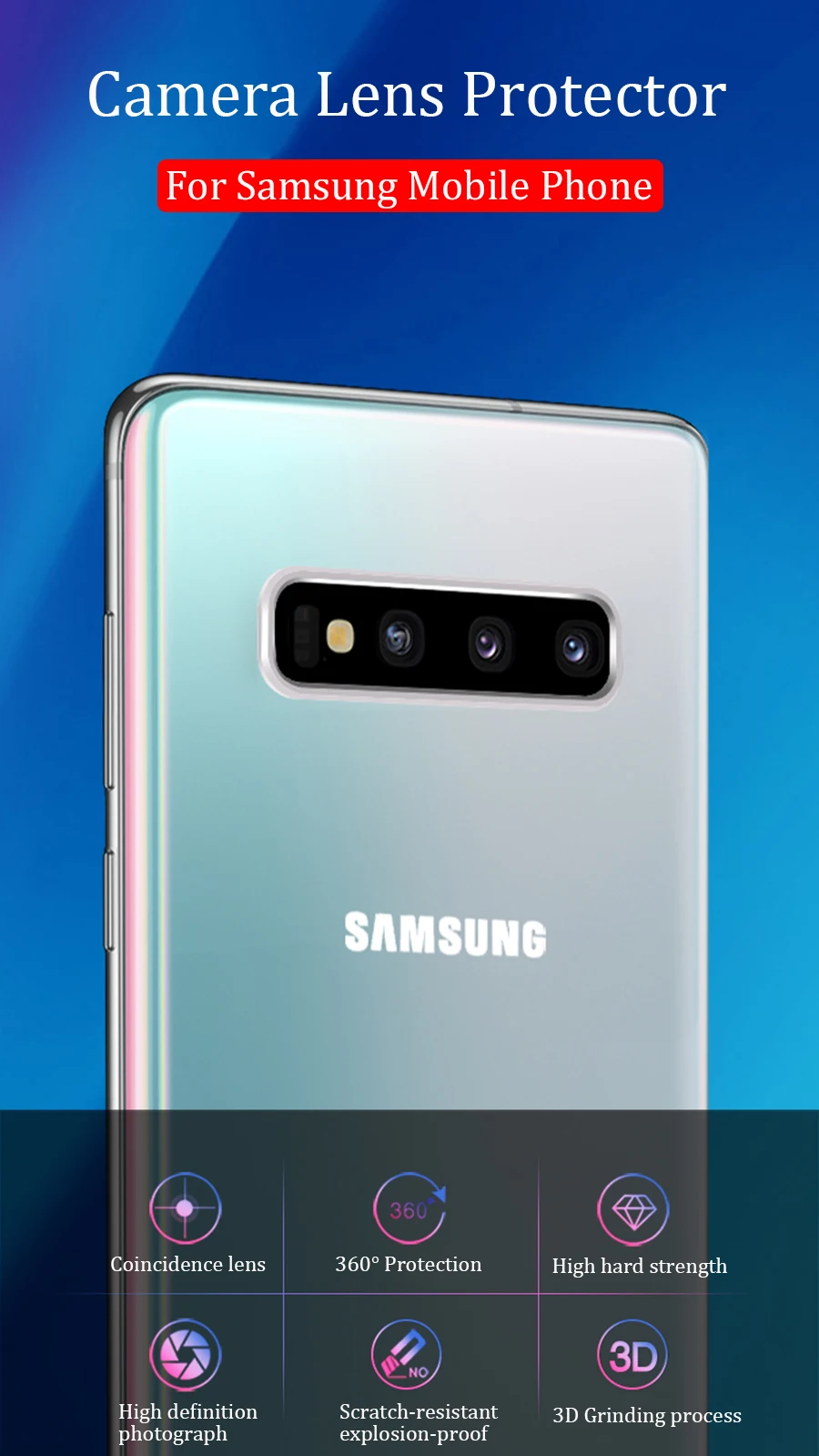 Для samsung Galaxy S10 Plus S10E Защитное стекло для объектива камеры и защитный кольцевой чехол для samsung S10 S10E закаленное стекло