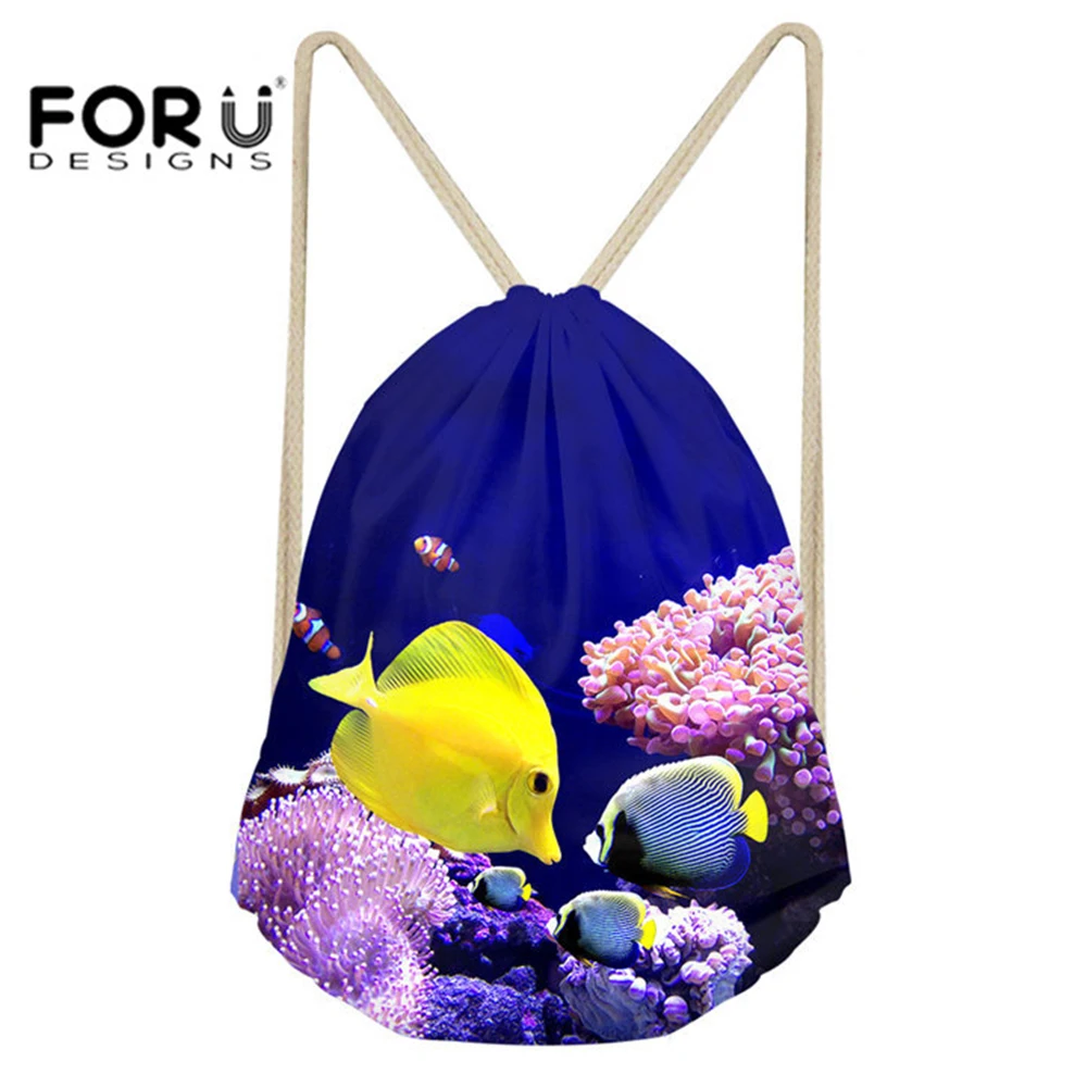 FORUDESIGNS Small Drawstring Bag Runner Daypack Suitable for Boys Girls