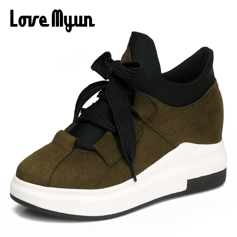 

2018 brand fashion women shoes casual Height Increasing shoes High-top girls shoes Sneakers Flat Travel Lace up shoes SB-01