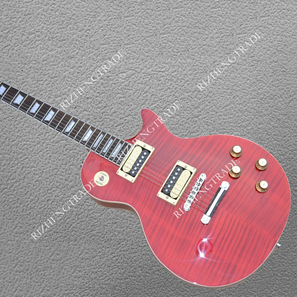 red  burst electric guitar Color shell inlay and s...
