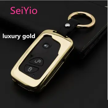 

SeiYio Car key ring case bag for BYD Lexus es200 rx200t es300h nx200 Alloy& Leather Noble style car cover for Lexus key