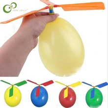 Helicóptero de juguete volador con globos, divertido helicóptero que vuela para jugar al aire libre, juguetes inflables para niños, GYH, 5 uds.