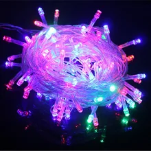 Цепочка сказочная гирлянда AC 220 V IP44 33FT 10 M 100 светодиодный теплый белый красный желтый синий зеленый фиолетовый розовый разноцветный Рождественский свет