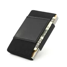 Minimalist Slim Wallet with AirTag Case Credit ID Card Holder Elastic Small Wallet Key Bag 10 Card Holders Men Women Mini Purse