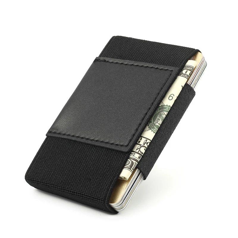 Minimalist Slim Wallet with AirTag Case Credit ID Card Holder Elastic Small Wallet Key Bag 10