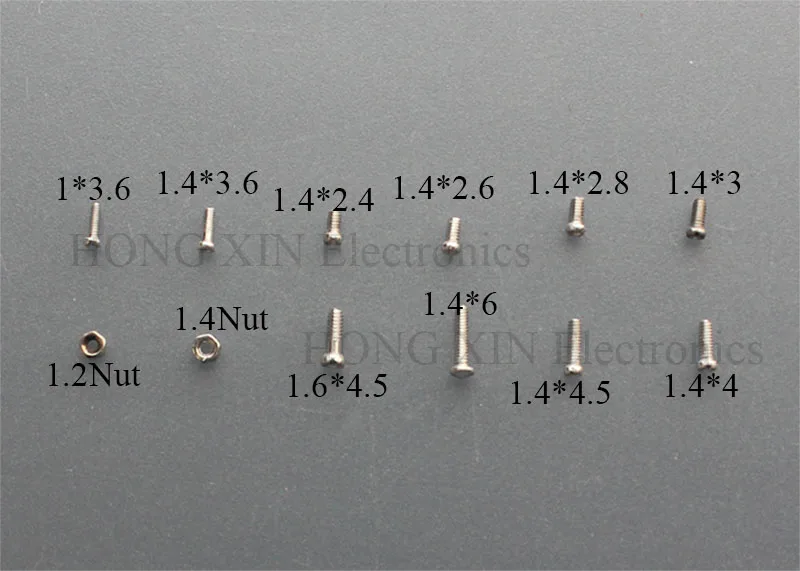 1 мешок (коробка) (600 шт.) 12 видов небольших шурупы гайки набор M1 M1.2 M1.4 M1.6 для