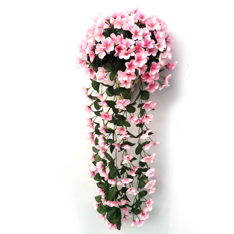 Фиолетовый искусственный цветок, украшение на День святого Валентина, имитация, Настенная подвесная корзина, цветок, искусственная Орхидея, шелковые цветы P0.2