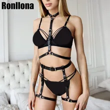 Модные сексуальные женщины панк-рок кожа жгут нагрудный ремень 2 шт набор ноги жгут талии бандаж для ног тела ремень бюстгальтер ремень-подвязка