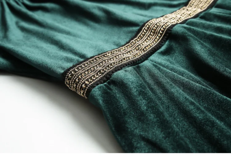 Tingfly элегантные винтажные бархатные вечерние платья для женщин для похудения с бисером женские осенние зимние 4XL размера плюс вечернее длинное платье