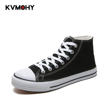 

High Top Sneakers Male Casual Shoes Fashion Men Lace Up Loafers Sneaker Solid Color Flat Student Board Shoes