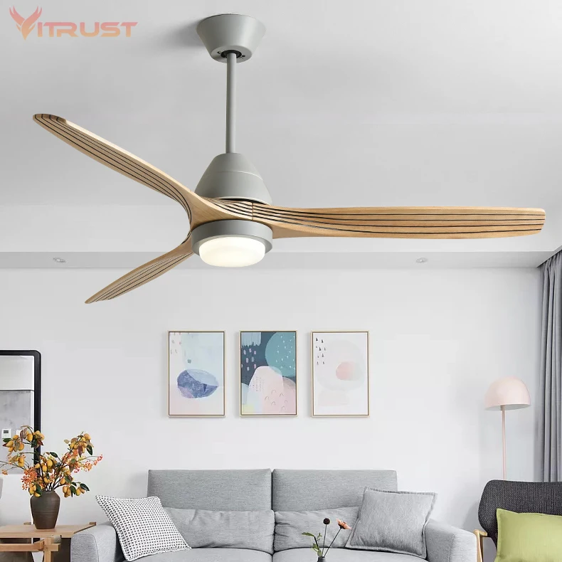 Ceiling Fan Dengan Remote Kipas Lampu 3 Jenis Kecepatan 52 Inch Led Angin Plafon Kayu Daun Sederhana Langit Aliexpress Kipas Angin Plafon Langit