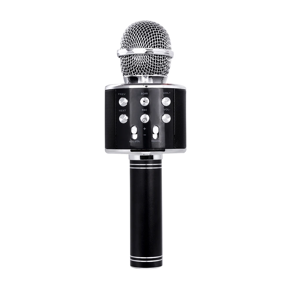 Профессиональный Bluetooth беспроводной микрофон динамик ручной микрофон караоке микрофон музыкальный плеер для вокала, с рекордером KTV 1800Mah