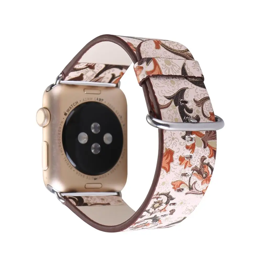 Khaki Brown Leather Watch Band for 38mm 40mm Series 4 3 2 1 iwatch Bracelet Strap Belt. | Наручные часы