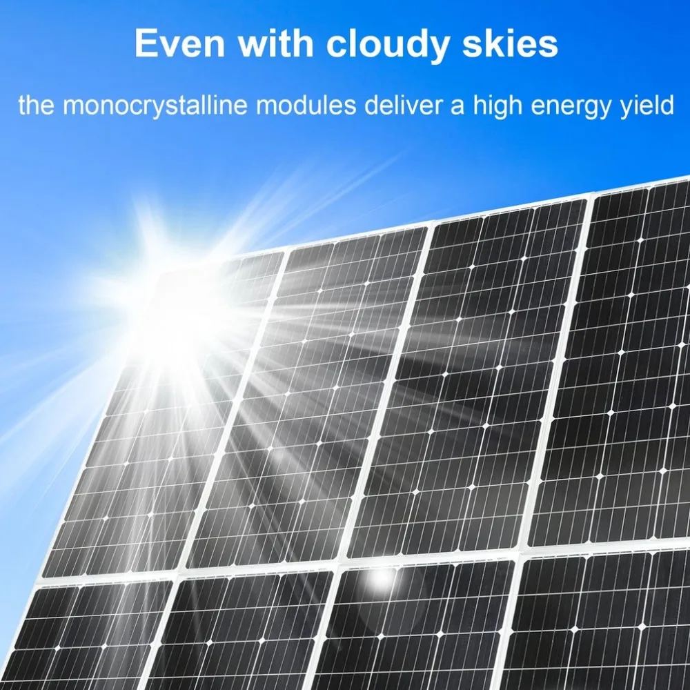 

100W Durable Polycrystalline Solar Power System Module Solar Panel 12V Battery Charging For Off Grid RV Boat Motorhome