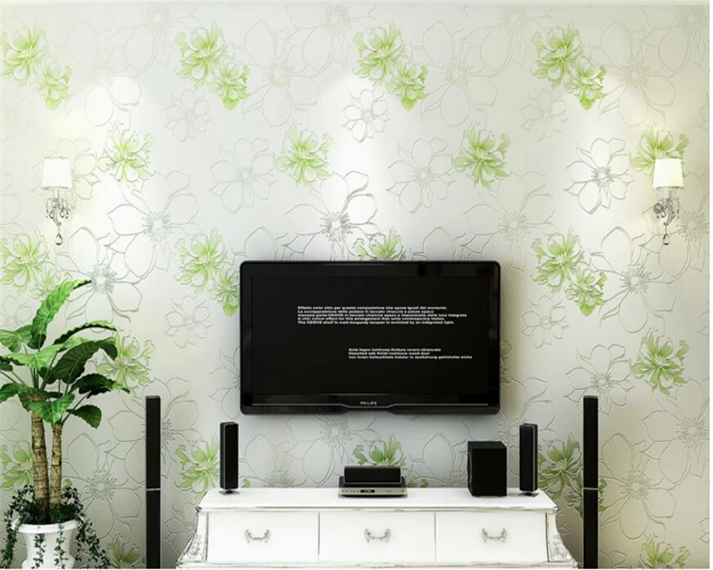 Beibehang Sederhana Tiga Dimensi Non Woven Wallpaper Hangat