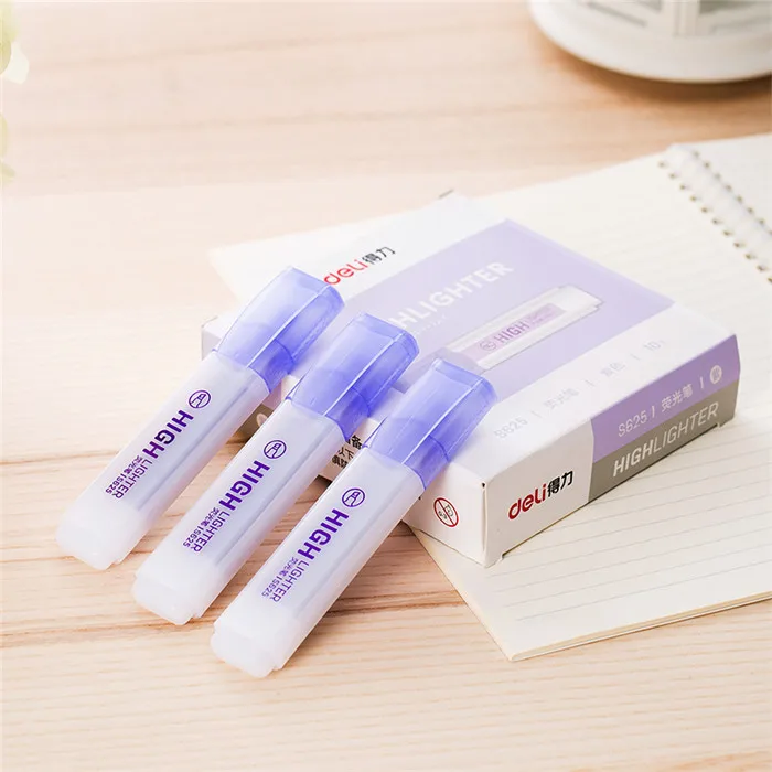 Deli 6 Color Highlighter Waterproof Art Drawing Writing Markers Pen Fast Dry Fluorescent Bright Color Office School Highlighters (34)