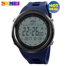 Военные часы Для мужчин модные спортивные часы SKMEI Марка светодиодный цифровой 50 м Водонепроницаемый Плавание платье Открытый Спорт наручные часы 1246