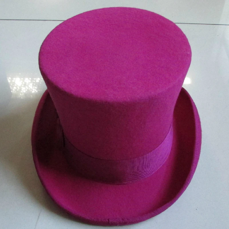 

LIHUA Women Party Fashion Wool Tophats Men's Flat top hats 100% wool derby hat felt 18cm/7inch bowler hat Magic Hat